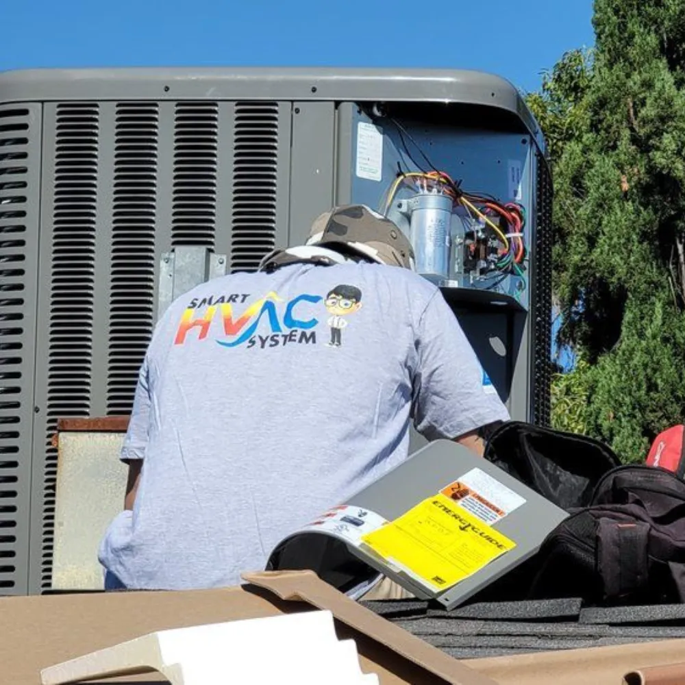 alt="Technician performing air conditioning repair Beverly Hills"